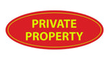 Oval Private Property Sign
