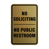 Portrait Round No Soliciting No Public Restroom Sign