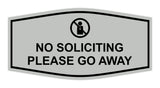 Fancy No Soliciting Please Go Away Wall or Door Sign