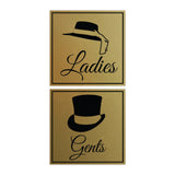Square ladies and gents sign set with Adhesive Tape, Mounts On Any Surface, Weather Resistant