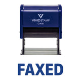 Blue Simple FAXED Self-Inking Office Rubber Stamp