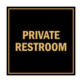 Square Private Restroom Sign with Adhesive Tape, Mounts On Any Surface, Weather Resistant