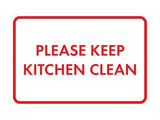 Classic Framed Please Keep Kitchen Clean Wall or Door Sign