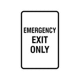 Portrait Round Emergency Exit Only Sign with Adhesive Tape, Mounts On Any Surface, Weather Resistant
