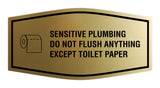 Fancy Sensitive Plumbing Do Not Flush Anything Except Toilet Paper Wall or Door Sign