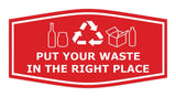 Fancy Put Your Waste in the Right Place Wall or Door Sign