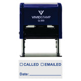 Blue Called Emailed With Date Line Self-Inking Office Rubber Stamp