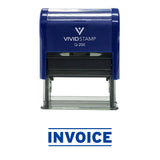 Blue INVOICE Self Inking Rubber Stamp