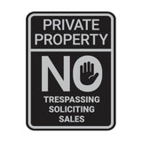 Portrait Round Private Property No Trespassing No Soliciting No Sales Wall or Door Sign