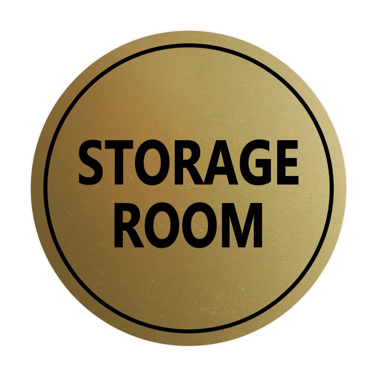 Brushed Gold Signs ByLITA Circle Storage Room Sign
