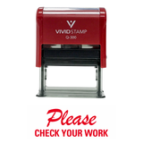 PLEASE CHECK YOUR WORK Teacher Self Inking Rubber Stamp