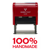 Red 100% Handmade Self Inking Rubber Stamp