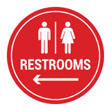 Signs ByLITA Circle Restrooms Left Arrow Sign