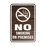 Portrait Round No Smoking On Premises Sign