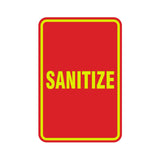 Portrait Round Sanitize Sign