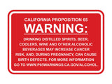 Signs ByLITA Classic Framed California Proposition 65 Sign Alcoholic Beverages