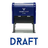 Blue Draft Office Self-Inking Office Rubber Stamp