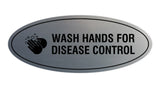 Oval Wash Hands For Disease Control Sign