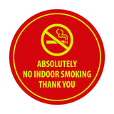Signs ByLITA Circle Absolutely No Indoor Smoking Thank You Sign