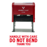 Handle With Care Do Not Bend Self Inking Rubber Stamp