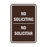 Portrait Round No Soliciting No Solicitar Sign