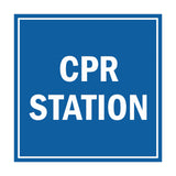Signs ByLITA Square CPR Station Sign with Adhesive Tape, Mounts On Any Surface, Weather Resistant, Indoor/Outdoor Use