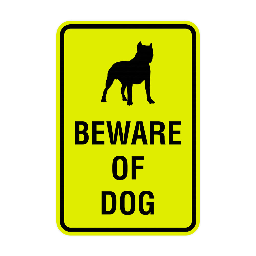 Portrait Round Beware Of Dog Sign