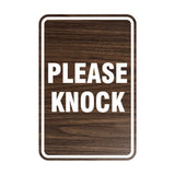 Portrait Round Please Knock Sign