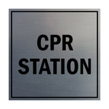 Signs ByLITA Square CPR Station Sign with Adhesive Tape, Mounts On Any Surface, Weather Resistant, Indoor/Outdoor Use