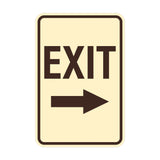 Portrait Round Exit Right Arrow Sign with Adhesive Tape, Mounts On Any Surface, Weather Resistant