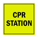 Signs ByLITA Square CPR Station Sign with Adhesive Tape, Mounts On Any Surface, Weather Resistant, Indoor/Outdoor Use