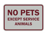 Signs ByLITA Classic Framed No Pets Except Service Animals Sign