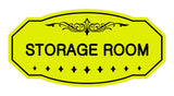 Yellow / Black Victorian Storage Room Sign