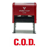 Red C.O.D. Self Inking Rubber Stamp