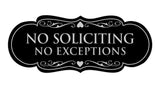 Signs ByLITA Designer No Soliciting No Exceptions Sign