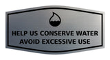 Signs ByLITA Fancy Help Us Conserve Water Avoid Excessive Use Sign