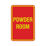 Signs ByLITA Portrait Round Powder Room Sign with Adhesive Tape, Mounts On Any Surface, Weather Resistant, Indoor/Outdoor Use