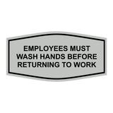 Fancy Employees Must Wash Hands Before Returning To Work Sign