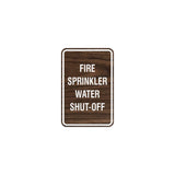 Portrait Round Fire Sprinkler Water Shut-Off Sign