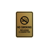 Signs ByLITA Portrait Round No Smoking Including E-Cigarettes Sign with Adhesive Tape, Mounts On Any Surface, Weather Resistant, Indoor/Outdoor Use