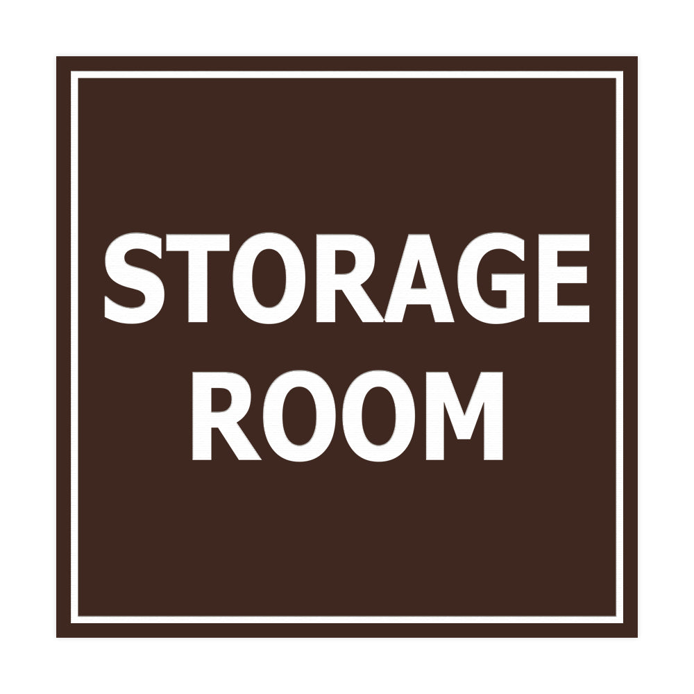 Dark Brown Signs ByLITA Square Storage Room Sign