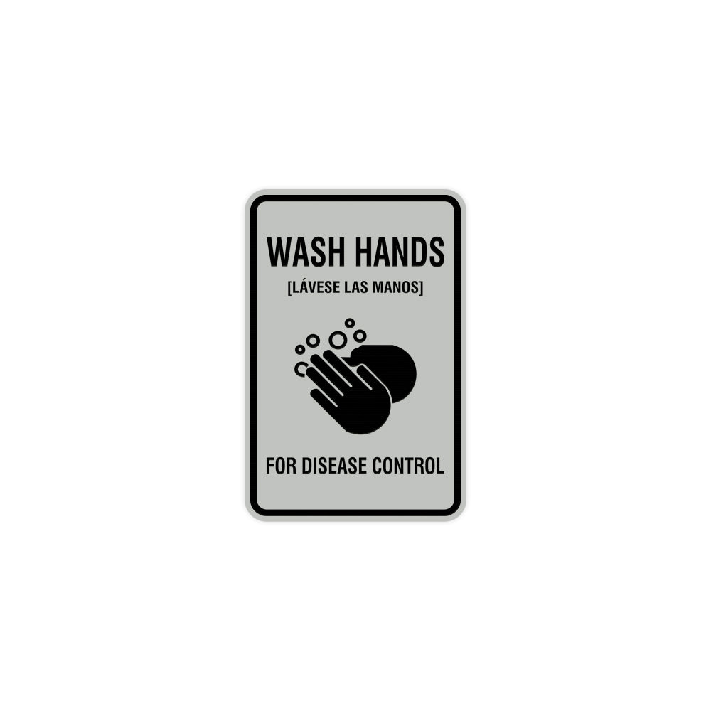 Portrait Round Wash Hands For Disease Control Sign