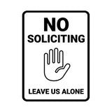 Portrait Round No Soliciting Leave Us Alone Wall or Door Sign