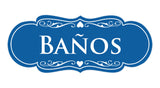 Signs ByLITA Designer Spanish Baños Sign
