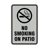 Portrait Round No Smoking On Patio Sign