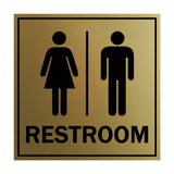 Signs ByLITA Square All Gender Restroom Sign with Adhesive Tape, Mounts On Any Surface, Weather Resistant, Indoor/Outdoor Use