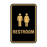 Portrait Round Unisex Restroom Sign with Adhesive Tape, Mounts On Any Surface, Weather Resistant