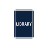 Portrait Round Library Sign with Adhesive Tape, Mounts On Any Surface, Weather Resistant