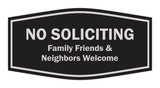 Fancy No Soliciting Family Friends & Neighbors Welcome Wall or Door Sign