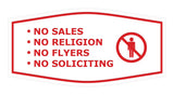 Fancy No Sales, No Religion, No Flyers, No Soliciting Wall or Door Sign